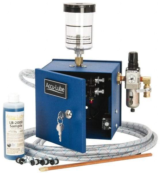 Accu-Lube - 2 Outlet, 10 Ounce Tank Capacity, Micro Lubricant System - 12' Coolant Line Length - Benchmark Tooling