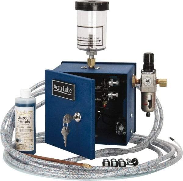 Accu-Lube - 2 Outlet, 10 Ounce Tank Capacity, Micro Lubricant System - 12' Coolant Line Length - Benchmark Tooling