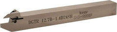 Iscar - 0.055" Min Groove Width, 4.7" OAL, Right Hand Indexable Grooving Cutoff Toolholder - 1/2" Shank Height x 1/2" Shank Width, DG. 14.. Insert Style, DGT Toolholder Style, Series Do Grip - Benchmark Tooling