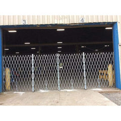 Illinois Engineered Products - 7' High Bi-Parting Folding Gates - Galvanized Steel, Silver - Benchmark Tooling