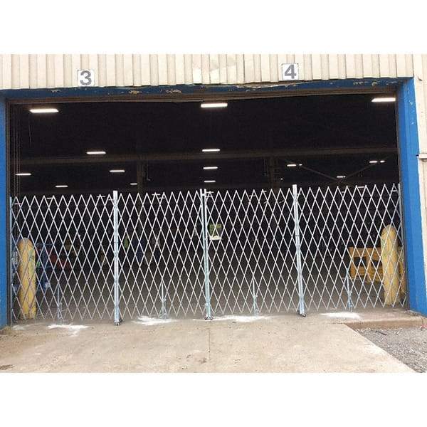 Illinois Engineered Products - 8' High Bi-Parting Folding Gates - Galvanized Steel, Silver - Benchmark Tooling