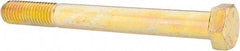 Made in USA - 5/8-11 UNC, 6" Length Under Head Hex Head Cap Screw - Partially Threaded, Grade 8 Alloy Steel, Zinc Yellow Dichromate Finish, 15/16" Hex - Benchmark Tooling