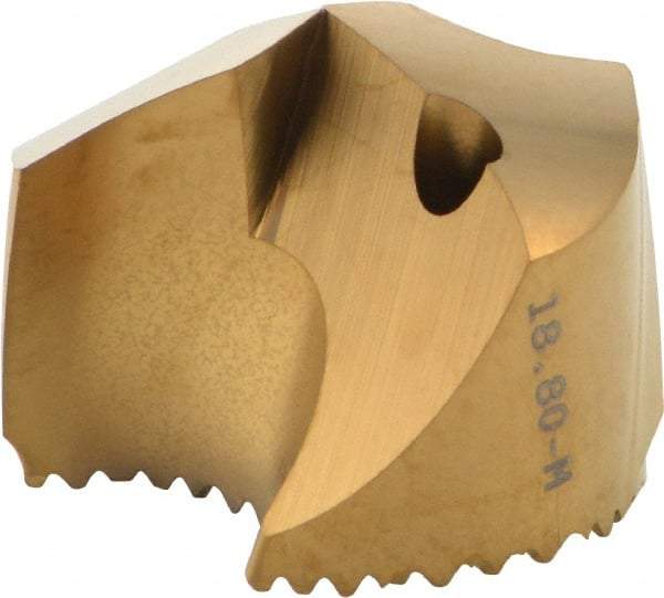 Seco - Series SD100, 18.8mm Diam 140° Replaceable Drill Tip - Carbide, TiAlN Finish, Through Coolant - Benchmark Tooling