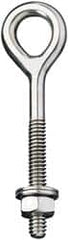 Ronstan - 5/16-18, Electropolished Finish, Stainless Steel Forged Eye Bolt - 2" Thread Length, 12.7mm ID x 35mm OD, 5" Shank Length - Benchmark Tooling