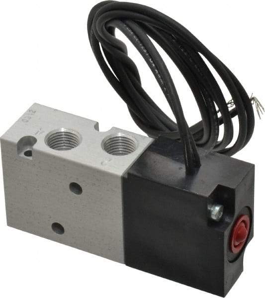 ARO/Ingersoll-Rand - 1/8", 4-Way Body Ported Stacking Solenoid Valve - 24 VDC, 0.2 CV Rate, 2.8" High - Benchmark Tooling