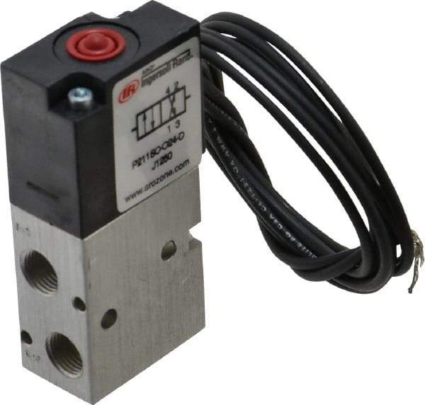 ARO/Ingersoll-Rand - 1/8", 4-Way Body Ported Stacking Solenoid Valve with Speed Control - 24 VDC, 0.2 CV Rate, 2.8" High - Benchmark Tooling