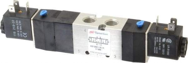 ARO/Ingersoll-Rand - 1/4", 4-Way 3-Position Maxair Stacking Solenoid Valve - 120 VAC, 0.7 CV Rate, 1.81" High - Benchmark Tooling