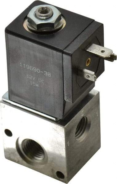 ARO/Ingersoll-Rand - 1/4", CAT Series 3-Way 2-Position Stacking Solenoid Valve - 12 VDC, 0.2 CV Rate, 3-1/2" High - Benchmark Tooling