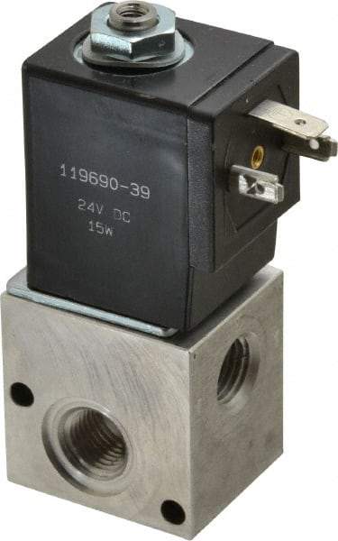 ARO/Ingersoll-Rand - 1/4", CAT Series 3-Way 2-Position Stacking Solenoid Valve - 24 VDC, 0.2 CV Rate, 3-1/2" High - Benchmark Tooling