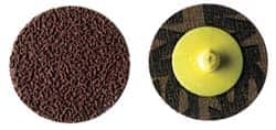 Made in USA - 1-1/2" Disc Diam, 320 Grit, Aluminum Oxide Quick Change Disc - Type R Attaching System, Coated, Brown, Extra Fine Grade - Benchmark Tooling