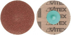 Made in USA - 3" Disc Diam, 240 Grit, Aluminum Oxide Quick Change Disc - Type R Attaching System, Coated, Brown, Very Fine Grade - Benchmark Tooling
