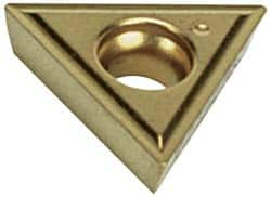 Hertel - TPMT32.52 LF Grade HC335 Carbide Turning Insert - TiC/TiCN/TiN Finish, 60° Triangle, 3/8" Inscr Circle, 3/32" Thick, 1/32" Corner Radius - Benchmark Tooling