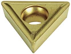 Hertel - TCMT32.51 LF Grade HC210 Carbide Turning Insert - TiN Finish, 60° Triangle, 3/8" Inscr Circle, 5/32" Thick, 1/64" Corner Radius - Benchmark Tooling