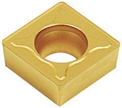 Hertel - CCMT431 LF Grade HC210 Carbide Turning Insert - TiN Finish, 80° Diamond, 1/2" Inscr Circle, 3/16" Thick, 1/64" Corner Radius - Benchmark Tooling