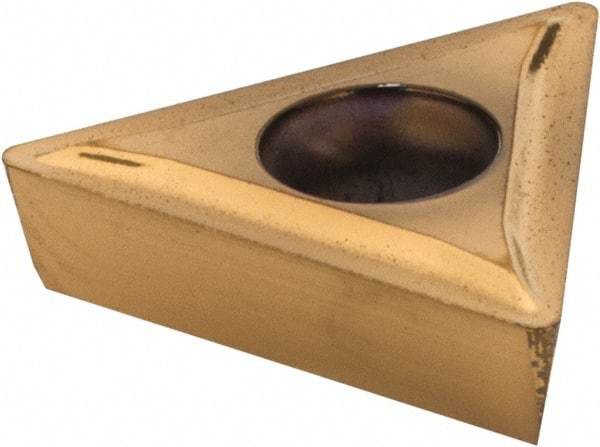 Hertel - TPMT21.51 LF Grade HC210 Carbide Turning Insert - TiN Finish, 60° Triangle, 1/4" Inscr Circle, 3/32" Thick, 1/64" Corner Radius - Benchmark Tooling