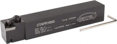 Hertel - CTAP, Right Hand Cut, 3° Lead Angle, 1" Shank Height x 1" Shank Width, Positive Rake Indexable Turning Toolholder - 6" OAL, TP..32 Insert Compatibility, Series Clamp Type - Benchmark Tooling