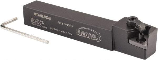 Hertel - MTAN, Left Hand Cut, 3° Lead Angle, 5/8" Shank Height x 5/8" Shank Width, Negative Rake Indexable Turning Toolholder - 4-1/2" OAL, TN..33. Insert Compatibility, Series Multi-Option - Benchmark Tooling