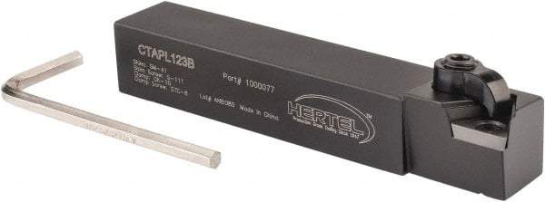 Hertel - CTAP, Left Hand Cut, 3° Lead Angle, 3/4" Shank Height x 3/4" Shank Width, Neutral Rake Indexable Turning Toolholder - 4-1/2" OAL, TP..32. Insert Compatibility, Series Clamp Type - Benchmark Tooling