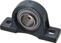 Value Collection - 1-7/16" ID, 3-21/32" OAW x 6-9/16" OAL x 3-21/32" OAH High Temperature Ball Bearing Pillow Block - 3,400 Lb Static Cap, 5,650 Lb Dyn Cap, 5" Btw Mnt Hole Ctrs, 1-7/8" Base-to-Ctr Ht, Cast Iron - Benchmark Tooling