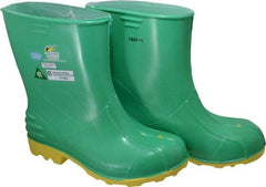 Dunlop Protective Footwear - Men's Size 9-10 Medium Width Steel Knee Boot - Green, PVC Upper, 11" High, Chemical Resistant, Non-Slip - Benchmark Tooling