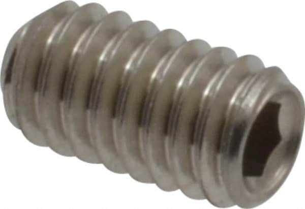 Value Collection - #8-32 UNC, 5/16" OAL, Cup Point Set Screw - Grade 18-8 Stainless Steel, 5/64" Key - Benchmark Tooling