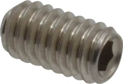 Value Collection - #8-32 UNC, 5/16" OAL, Cup Point Set Screw - Grade 18-8 Stainless Steel, 5/64" Key - Benchmark Tooling