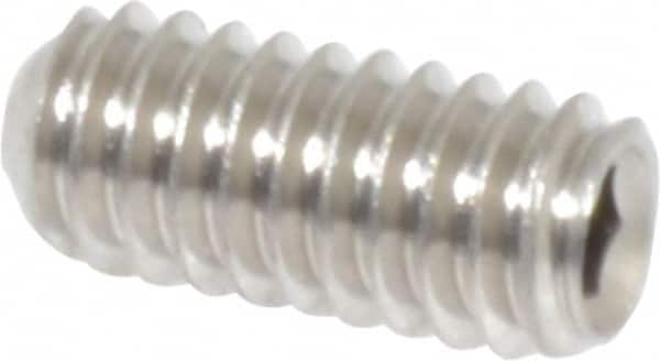 Value Collection - #8-32 UNC, 3/8" OAL, Cup Point Set Screw - Grade 18-8 Stainless Steel, 5/64" Key - Benchmark Tooling
