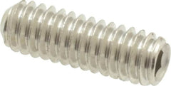 Value Collection - #8-32 UNC, 1/2" OAL, Cup Point Set Screw - Grade 18-8 Stainless Steel, 5/64" Key - Benchmark Tooling
