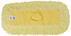 Rubbermaid - 18" Long x 5" Wide Yarn Blend Dust Mop Head - Envelope Connection, Yellow, Looped Head - Benchmark Tooling