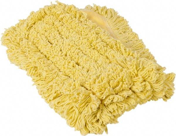 Rubbermaid - 36" Long x 5" Wide Yarn Blend Dust Mop Head - Envelope Connection, Yellow, Looped Head - Benchmark Tooling