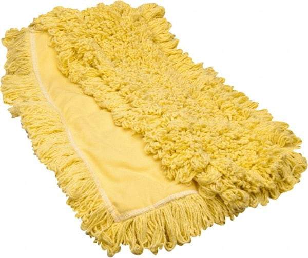 Rubbermaid - 60" Long x 5" Wide Yarn Blend Dust Mop Head - Envelope Connection, Yellow, Looped Head - Benchmark Tooling