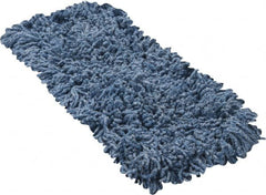 Rubbermaid - 18" Long x 5" Wide Yarn Blend Dust Mop Head - Slip-On/Slip-Through Backing, Blue, Twisted Loop Head - Benchmark Tooling