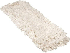 Rubbermaid - 24" Long x 5" Wide Cotton Yarn Dust Mop Head - Slip-On/Slip-Through Backing, White, Twisted Loop Head - Benchmark Tooling