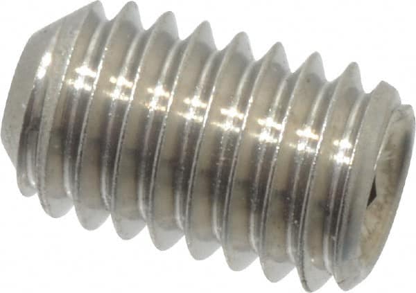 Value Collection - #10-32 UNF, 5/16" OAL, Cup Point Set Screw - Grade 18-8 Stainless Steel, 3/32" Key - Benchmark Tooling
