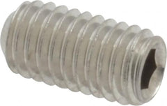 Value Collection - #10-32 UNF, 3/8" OAL, Cup Point Set Screw - Grade 18-8 Stainless Steel, 3/32" Key - Benchmark Tooling