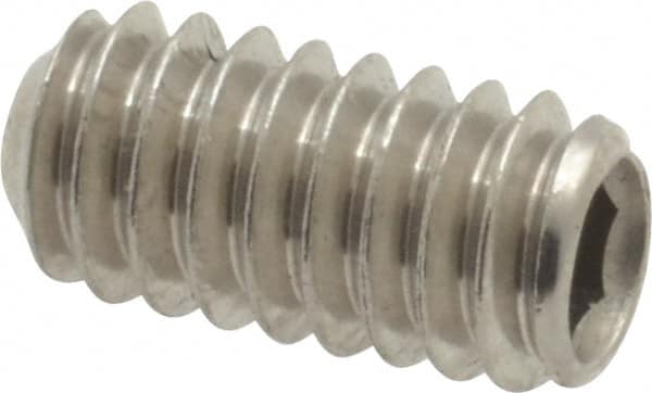 Value Collection - 1/4-20 UNC, 1/2" OAL, Cup Point Set Screw - Grade 18-8 Stainless Steel, 1/8" Key - Benchmark Tooling