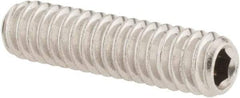 Value Collection - 1/4-20 UNC, 1" OAL, Cup Point Set Screw - Grade 18-8 Stainless Steel, 1/8" Key - Benchmark Tooling