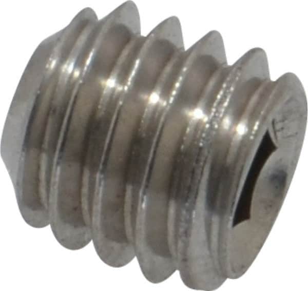 Value Collection - 5/16-18 UNC, 5/16" OAL, Cup Point Set Screw - Grade 18-8 Stainless Steel, 3/32" Key - Benchmark Tooling