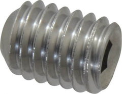 Value Collection - 3/8-16 UNC, 1/2" OAL, Cup Point Set Screw - Grade 18-8 Stainless Steel, 3/16" Key - Benchmark Tooling