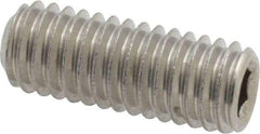 Value Collection - 3/8-16 UNC, 1" OAL, Cup Point Set Screw - Grade 18-8 Stainless Steel, 3/16" Key - Benchmark Tooling