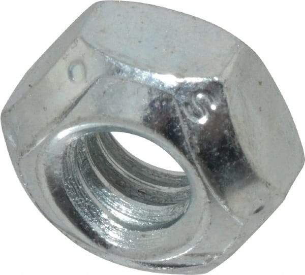 Value Collection - 1/4-20 UNC Grade C Hex Lock Nut with Distorted Thread - 7/16" Width Across Flats, 7/32" High, Cadmium Clear-Plated Finish - Benchmark Tooling