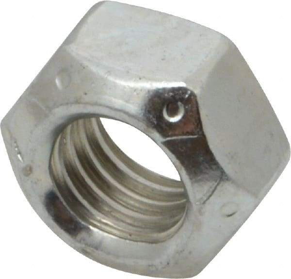 Value Collection - 9/16-12 UNC Grade C Hex Lock Nut with Distorted Thread - 7/8" Width Across Flats, 31/64" High, Cadmium Clear-Plated Finish - Benchmark Tooling