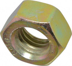 Value Collection - 9/16-12 UNC Steel Right Hand Hex Nut - 7/8" Across Flats, 31/64" High, Zinc Yellow Dichromate Finish - Benchmark Tooling