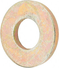Value Collection - 1/4" Screw, Grade 8 Steel SAE Flat Washer - 9/32" ID x 5/8" OD, 1/16" Thick, Zinc Yellow Dichromate Finish - Benchmark Tooling