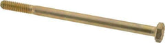 Made in USA - 1/4-20 UNC, 4" Length Under Head Hex Head Cap Screw - Partially Threaded, Grade 8 Alloy Steel, Zinc Yellow Dichromate Finish, 7/16" Hex - Benchmark Tooling