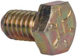 Made in USA - 5/16-18 UNC, 1/2" Length Under Head Hex Head Cap Screw - Fully Threaded, Grade 8 Alloy Steel, Zinc Yellow Dichromate Finish, 1/2" Hex - Benchmark Tooling