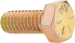 Made in USA - 5/16-18 UNC, 3/4" Length Under Head Hex Head Cap Screw - Fully Threaded, Grade 8 Alloy Steel, Zinc Yellow Dichromate Finish, 1/2" Hex - Benchmark Tooling