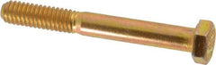 Made in USA - 5/16-18 UNC, 2-1/2" Length Under Head Hex Head Cap Screw - Partially Threaded, Grade 8 Alloy Steel, Zinc Yellow Dichromate Finish, 1/2" Hex - Benchmark Tooling