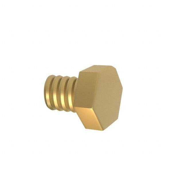 Made in USA - 3/8-16 UNC, 1/2" Length Under Head Hex Head Cap Screw - Fully Threaded, Grade 8 Alloy Steel, Zinc Yellow Dichromate Finish, 9/16" Hex - Benchmark Tooling