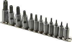 SK - 12 Piece 1/4 & 3/8" Drive Torx Bit Socket Set - T7 to T55 Torx - Benchmark Tooling